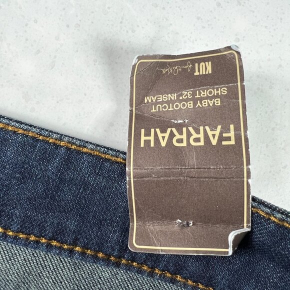 Kut From The Kloth Jeans Women's 33x30 Farrah Bootcut Mid Rise Blue Denim Tag 8 - Picture 8 of 16